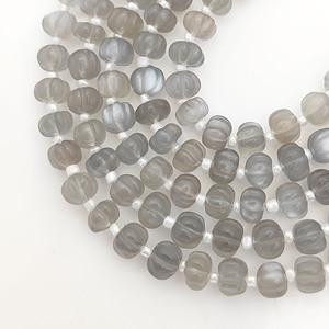 Perles en vrac de quartz naturel en forme de melon, perles de citrouille sculptées en pierre de lune grise de 5 à 7 mm pour la fabrication de bijoux, vente en gros - Product Image 5