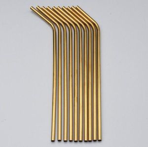 Eco Friendly Copper Metal Bent Drinking <b>Straw</b> Set <b>Reusable</b> Beverage <b>Straws</b> for Home Hotel Bar Accessories and Kitchen Use - Product Image 3