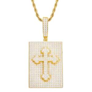 Collar con Colgante de Cruz Cuadrada Estilo Hip Hop, con Incrustaciones de Diamantes Blancos, Plata de Ley 925, Joyería de Alta Gama - Product Image 4