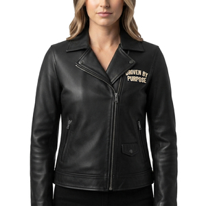 Veste en cuir véritable pour femmes, vente en gros, col rabattu, vestes en cuir tendance, veste en cuir brodée en chenille pour femmes - Product Image 2