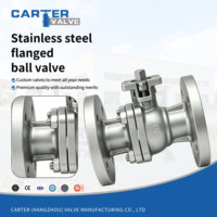 Válvula de Bola con Brida de Acero Inoxidable SS304 CF8, Brida RF, Palanca Manual, Paso Completo, Sello de PTFE, para Agua y HVAC, PN16 ANSI 150LB ISO5211 OEM