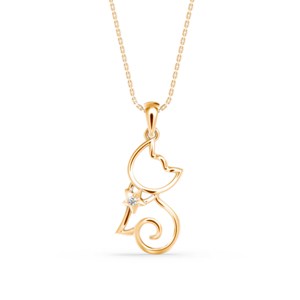 Surprenez tout amateur d'animaux avec ce collier pendentif chat et étoile en argent 925 et moissanite, idéal pour les tenues de fête. - Product Image 3