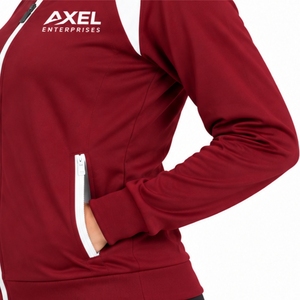 Chaqueta Deportiva Personalizada para Mujer, con Cierre Frontal Completo, Estilo Atlético, Cuello Alto, Diseño con Paneles en Contraste, Manga Larga - Product Image 4