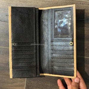 2025 fabriqués à la main élégant usiné à la main en cuir véritable hommes à deux volets portefeuille cartes et Design Floral mince argent organisateur porte-carte - Product Image 6