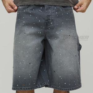 Pantalones Cortos de Mezclilla Oscuros de Corte Recto y Tiro Medio Y2K para Hombre, Estilo Casual de Verano, Ropa Urbana para Festivales, Suministro de Fábrica - Product Image 1