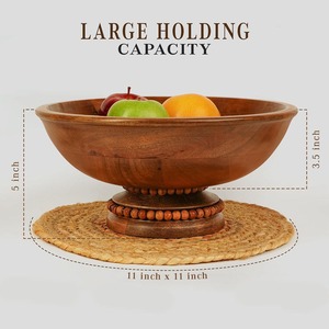 Tazón de Madera de Mango de Alta Calidad, Tazón de Madera para Ensaladas, para Servir Frutas o Exhibir en la Mesa, Proveedor Confiable, Venta al por Mayor Disponible - Product Image 3