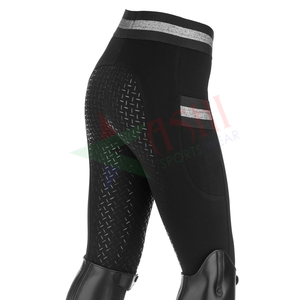 Pantalones de equitación de silicona de asiento completo para mujer con presillas para cinturón, elásticos en 4 direcciones, sexys, tipo legging. - Product Image 1