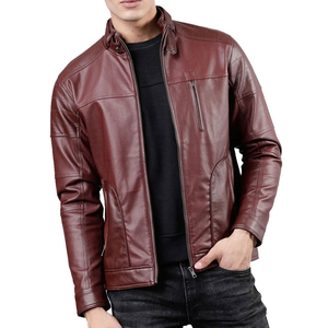 2026 Custom High Street Style Stand Collar Varsity Leather Jacket OEM Service New Condition Wholesale Price Hooded Front <b>Men</b> - Product Image 1