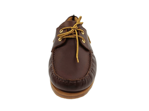 Mocasines de cuero marrón para hombre, estilo náutico, punta redonda, sin cordones, suela de goma acolchada, para todas las estaciones, estilo sólido, listos para grabar - Product Image 2