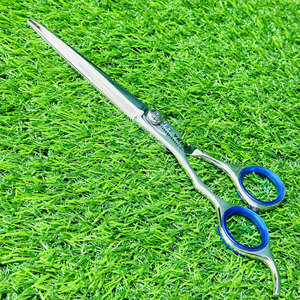 Tijeras de Peluquería Profesionales de Acero Inoxidable, con Mango Ergonómico de Acero Inoxidable y Elegante Reposa Dedos Azul - Product Image 1