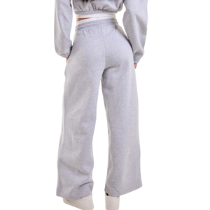 Women's Cropped Hoodie Wide Leg Sweatpants Tracksuit <b>Set</b> Casual Fleece <b>Lounge</b> <b>Two</b> <b>Piece</b> Outfit Elastic Waist Long Sleeve <b>Set</b> Gym - Product Image 2