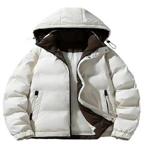 Chaqueta Acolchada de Moda Urbana, Estilo Nuevo, Manga Larga, Corte Regular, Cortavientos, con Capucha, para Unisex - Product Image 4