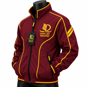 OARH_INT INDUSTRY Veste coupe-vent pour homme de couleur marron, qualité supérieure, fermeture éclair, logo brodé, style sportif d'automne - Product Image 6