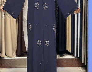 Hot sale 2026 Abaya Stone Work Handmade Sequined Arabic Dubai Style Full Flare Nida Fabric Evening Party Dress - Product Image 4