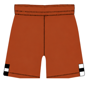 Rust <b>Brown</b> Black Rugby <b>Shorts</b> Elastic Waist Drawstring Striped Team Uniform Custom Breathable Training Performance Athletic - Product Image 2