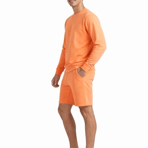 Conjunto de Sudadera y Pantalones Cortos para Hombre, Cuello Redondo, Color Personalizado, Traje Deportivo Informal de Dos Piezas, Ropa Cómoda para Descansar y Hacer Ejercicio - Product Image 3