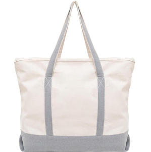 Bolsa de Mano Grande de Lona de Algodón de Alta Calidad con Asa de Hombro y Cierre, Personalizada con Serigrafía, para Mujer, Ideal para la Playa y Viajes - Product Image 1