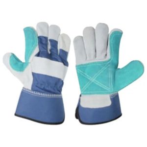 Gants de travail en cuir robustes pour grimpeurs canadiens, en cuir de vachette pleine fleur renforcé, certifiés CE, épaisseur 11 oz, avec manchette de sécurité - Product Image 2