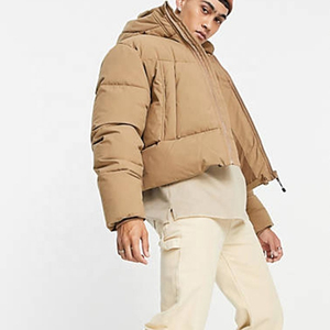 Chaqueta de Invierno Acolchada para Hombre, Personalizada, con Capucha, Gruesa, de Alta Calidad, Fabricante Mayorista, Abrigo Acolchado Cálido, Color Camel - Product Image 3