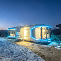 Chic Fashion Capsule House sur Roue Maison Préfabriquée Cabine Modulaire Smart Eco et Mobile avec Contrôle Intelligent