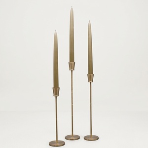 Modern Minimalist Gold Metal Taper <b>Candlestick</b> Holder Set Of 3 Luxury <b>Brass</b> Finish Tall Slender Candle Stand For Wedding Table - Product Image 1