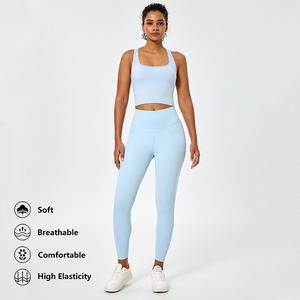 Conjunto Deportivo de 3 Piezas para Mujer, de Secado Rápido, Transpirable, con Leggings de Manga Larga, Chaqueta de Compresión y Sujetador Deportivo para Yoga, Gimnasio y Entrenamiento - Product Image 2