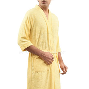 Peignoir en polaire pour homme 100% coton à manches longues avec capuche pour la maison, l'hôtel et le spa - Chaleur toute saison - Product Image 5