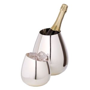 Design moderne seau à glace en métal poli miroir avec pince pour boissons fraîches et glacière en métal facile à servir - Product Image 1