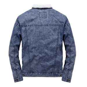Veste en jean pour homme de haute qualité, style vintage, élégante, avec décoration en nylon gaufré et fourrure, longue, décontractée, fine, nouvelle arrivée - Product Image 5