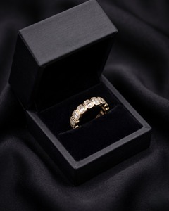 14K Solid Gold Emerald Cut Diamond Eternity <b>Ring</b> <b>Men</b> Classic Engagement Band - Product Image 5