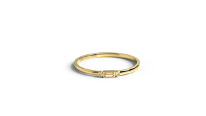 Luxury 18K Gold Baguette Diamond <b>Ring</b> with Round Diamond Dainty <b>Stacking</b> Promise <b>Ring</b> Wedding <b>Rings</b> Fine Jewelry Gift for Women - Product Image 1