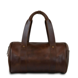 Sac de voyage en cuir de luxe pour homme, grand format, très résistant, style classique, pour le week-end, marron foncé, style sport, bagage en tissu - Product Image 1