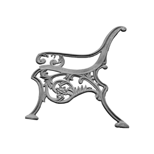 Banco de aluminio con diseño de margarita, patas de hierro fundido, asiento de jardín, panel lateral, estructura de muebles de patio para villas de lujo, soporte de brazo para parque botánico - Product Image 4