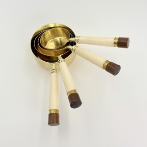 Juego de Tazas y Cucharas Medidoras de Acero Inoxidable con Mango de Resina, Resistentes al Calor, Ecológicas, 4 Piezas, Regalos para Cocina y Repostería - Product Image 2
