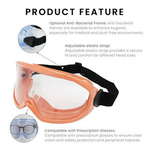 EN166F Certified over the glasses anti-bacterial industrial safety goggles for medical and dust-free environments - Product Image 2