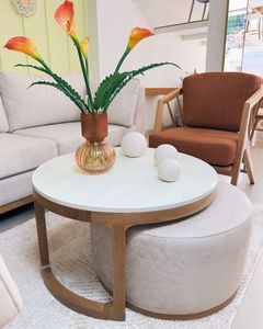 Luxury Teak Wood Sofa <b>Set</b> with Rocking Chair and <b>Marble</b> <b>Coffee</b> <b>Table</b> for Hotel Villa Living Room Furniture - Product Image 3