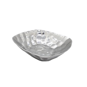 Plato para servir dulces y galletas, cuencos decorativos para frutas, decoración para el hogar, cuenco para servir artesanías de metal de calidad alimentaria, diseño martillado - Product Image 1