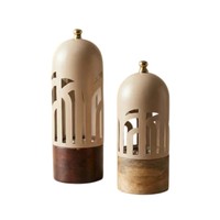 Brûleur d'encens artisanal en bois de manguier et laiton, design Jali moderne, porte-bakhoor pour la décoration intérieure, parfum d'ambiance premium pour la maison