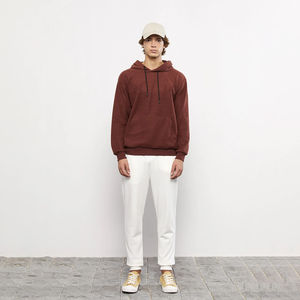 Vente en gros de sweats à capuche pour hommes en coton 100% personnalisables avec logo imprimé, style streetwear d'hiver, col à capuche en polaire, teinture unie, prix bas - Product Image 3