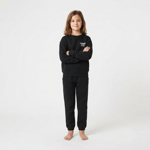 Conjunto Deportivo de Algodón Negro a la Moda para Niños, Sudadera de Cuello Redondo, Pantalones Jogger, Ropa Casual, Proveedor de Ropa Urbana - Product Image 6