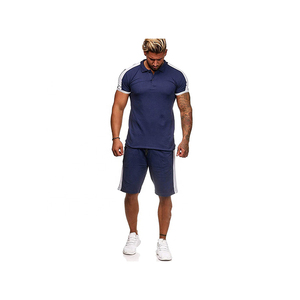 Ensemble polo et short pour homme, tenue de sport d'été, ensemble deux pièces, vêtements de sport décontractés, vêtements de sport personnalisés, logo personnalisé, vêtements de sport unis - Product Image 2