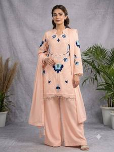New Women's Beautiful Embroidered With Cut Worked <b>Top</b>,Plazzo With Dupatta Set - Product Image 3