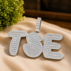 Baguette Cut Moissanite Customs <b>Pendant</b> 925 Sterling Silver Micro Insert Hip Hop Charm Gift for Him - Product Image 4