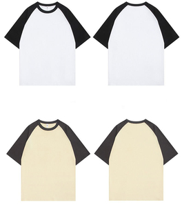 Custom Logo Unisex Custom O-Neck <b>T</b>-<b>Shirt</b> 100% Cotton Solid Pattern <b>Raglan</b> Sleeves Casual Oversized Fit 280g Knitted Men's - Product Image 2