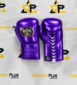 Nuevos Guantes de Boxeo Profesionales Estilo Mexicano, Color Morado, Sin Cordones, Unisex, de Cuero Genuino, Antideslizantes, que Absorben la Humedad, con Dedos Completos - Product Image 1