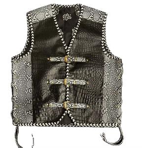 Gilet de moto personnalisé pour homme, respirant, d'été, pour l'extérieur, avec épaules matelassées en losanges et garniture cloutée, couleur et taille personnalisables - Product Image 6