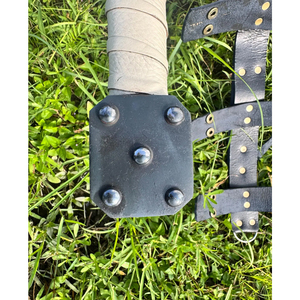 Épée longue surdimensionnée forgée à la main de 43 pouces, épée de collection artisanale de style fantastique, pièce de présentation, poignée enveloppée, fourreau inclus - Product Image 5