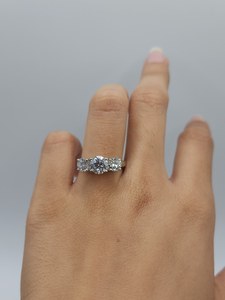 2 CT 3 Stone Lab Grown <b>Diamond</b> <b>Ring</b> in 14K Gold for Women | Luxury Engagement Wedding <b>Ring</b> | Bridal <b>Diamond</b> Jewelry - Product Image 3