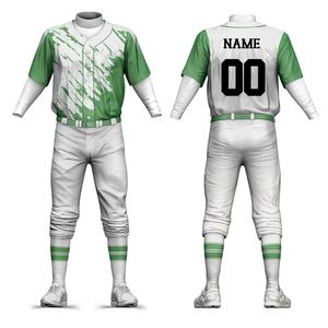 Uniformes de béisbol Diseñe sus propios uniformes de béisbol y softbol para hombres Conjunto de Jersey y pantalón Jersey de juego auténtico de dos tonos - Product Image 1