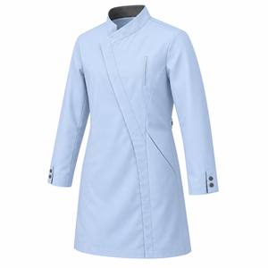 Blouse médicale unisexe bleu clair avec col cheminée, personnalisable, vente en gros, uniforme de travail pour cliniques - Product Image 2